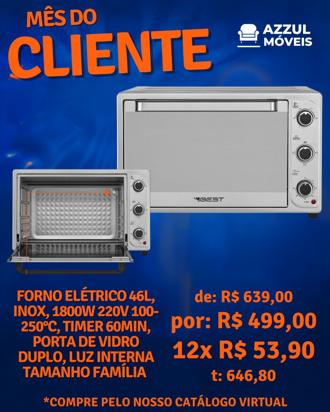 Forno Eletrico 46L